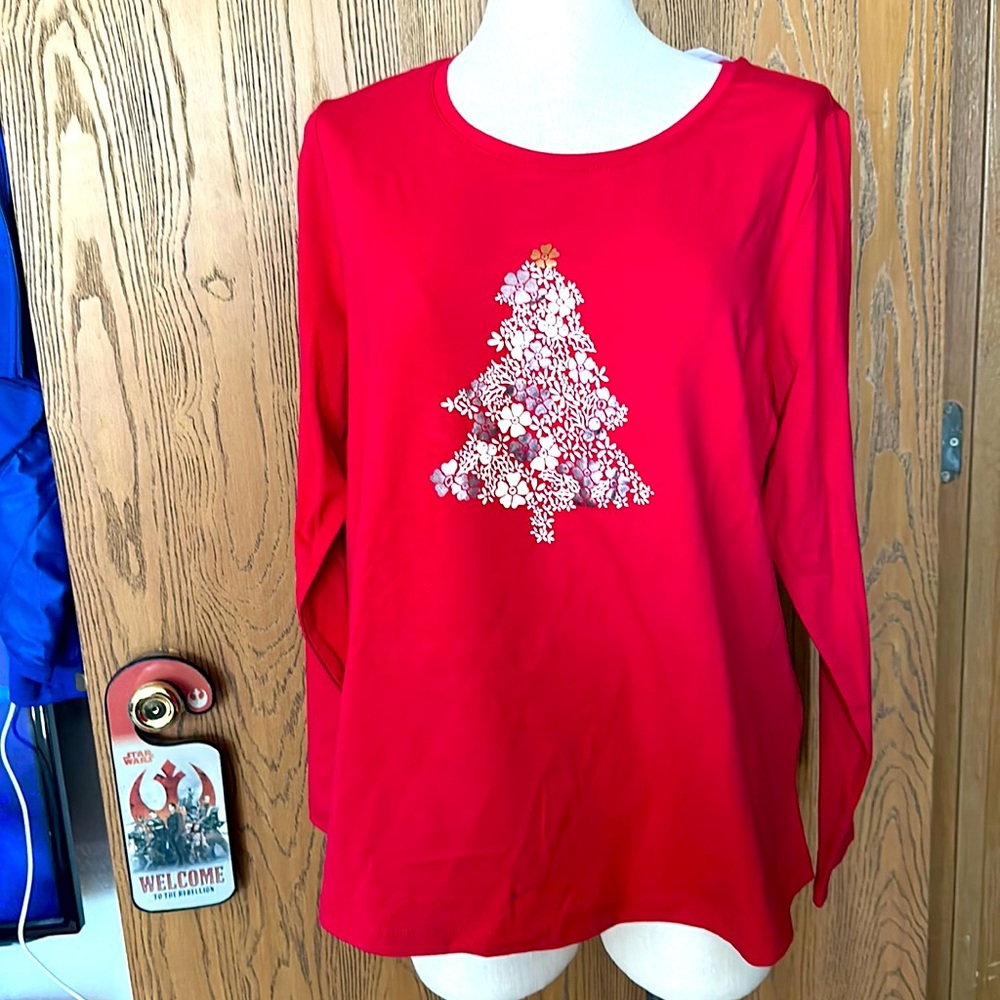 NWT Christopher CJ Banks Christmas Holiday top size X 14W